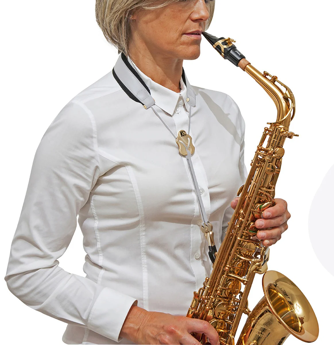 BG France ZEN Soprano/Alto/Tenor Strap - White - S28JMSH - Image 4