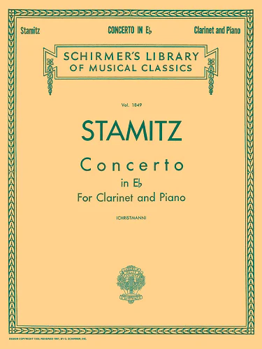 Concerto in Eb for Clarinet & Piano w/ Score & Parts by Carl Stamitz Ed. Arthur H. Christmann