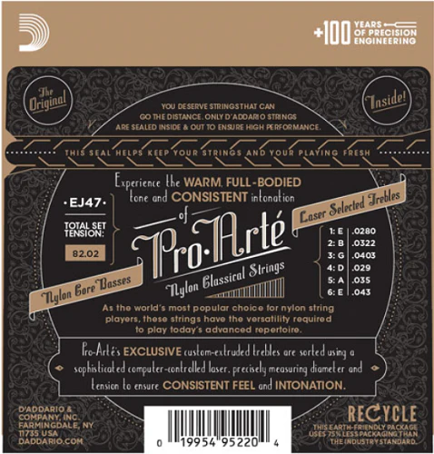 D'Addario 80/20 Bronze Pro-Arte Nylon, Normal Tension Classical Guitar Strings - Image 2