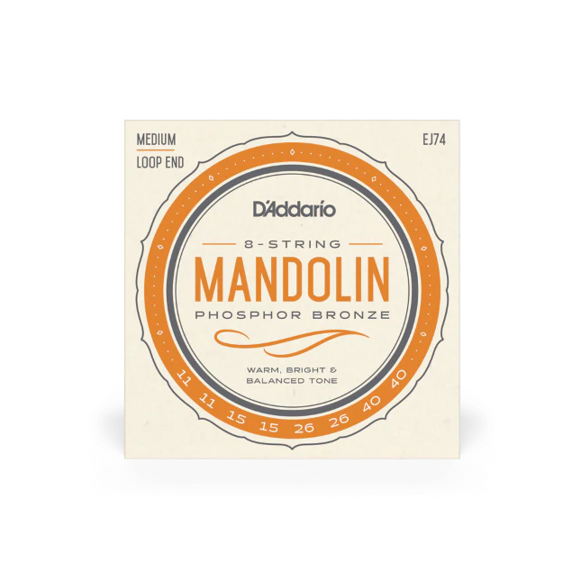 D'Addario EJ74 Phosphor Bronze Mandolin Strings,Medium,11-40