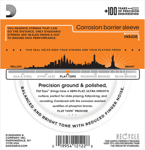 D'Addario Flat Tops, Light, 12-53 Acoustic Guitar Strings - Image 2