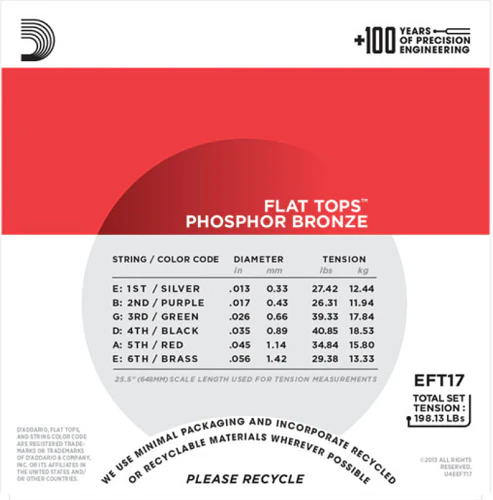 D'Addario Flat Tops, Medium, 13-56 Acoustic Guitar Strings - Image 3
