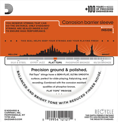 D'Addario Flat Tops, Medium, 16-56 Resphonic Guitar Strings - Image 2