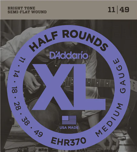 D'Addario Half Rounds, Medium, 11-49 Electric Guitar Strings