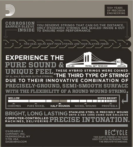 D'Addario Half Rounds, Medium, 11-49 Electric Guitar Strings - Image 2