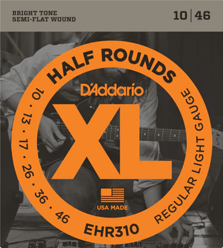 D'Addario Half Rounds, Regular Light, 10-46 Electric Guitar Strings