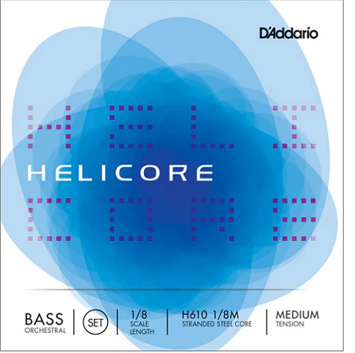 D'Addario  Helicore Orchestral Bass String SET, 1/8 Scale, Medium Tension
