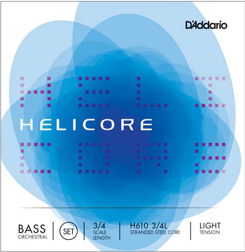 D'Addario Helicore Orchestral Bass String SET, 3/4 Scale, Light Tension