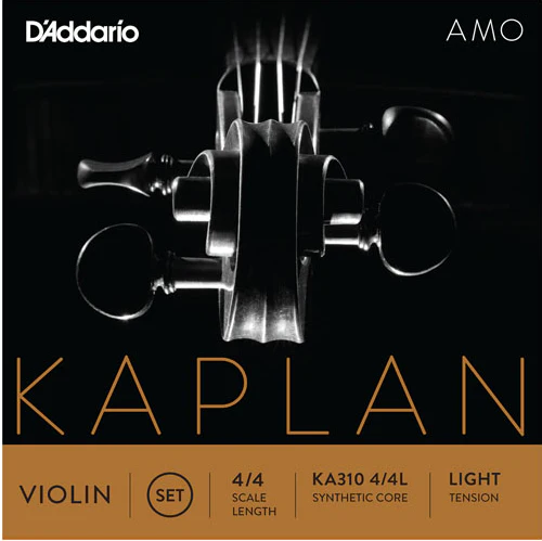 D'Addario Kaplan Amo Violin String SET, 4/4 Scale, Light Tension