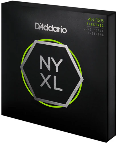 D'Addario Long Scale, Light Top/Medium Bottom, 5-String, 45-125 Bass Guitar Strings - Image 3