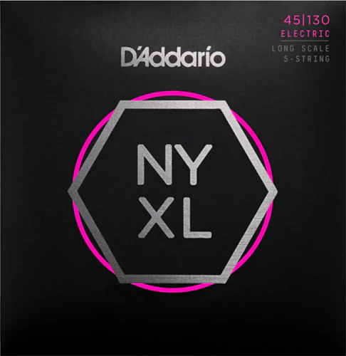 D'Addario Long Scale, Regular Light 5-String,  45-130  Bass Guitar Strings