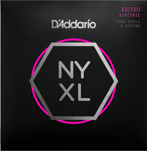 D'Addario Long Scale, Regular Light 6-String, 32-130  Bass Guitar Strings
