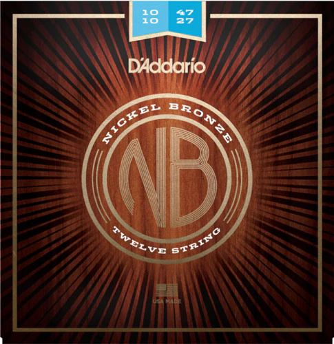 D'Addario Nickel Bronze 12-String, Light, 10-47 Acoustic Guitar Strings