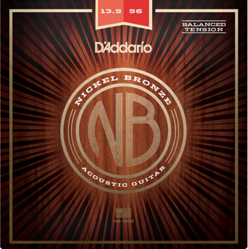 D'Addario Nickel Bronze, Balanced Tension Medium, 13.5-56 Acoustic Guitar Strings