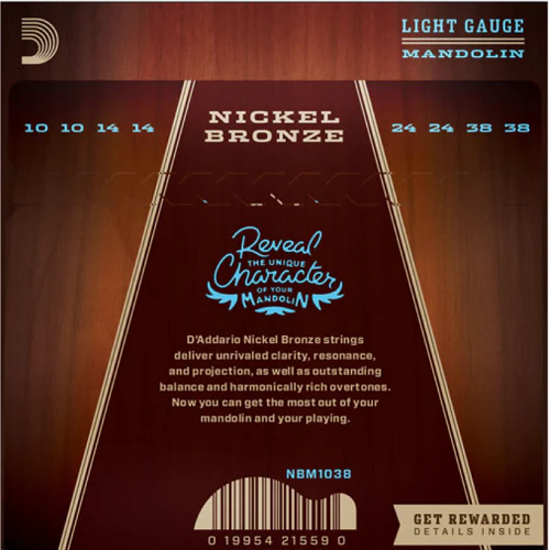 D'Addario Nickel Bronze, Light, 10-39 Mandolin Strings - Image 2
