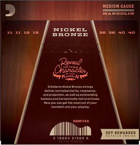D'Addario Nickel Bronze, Medium, 11-40 Mandolin Strings - Image 2