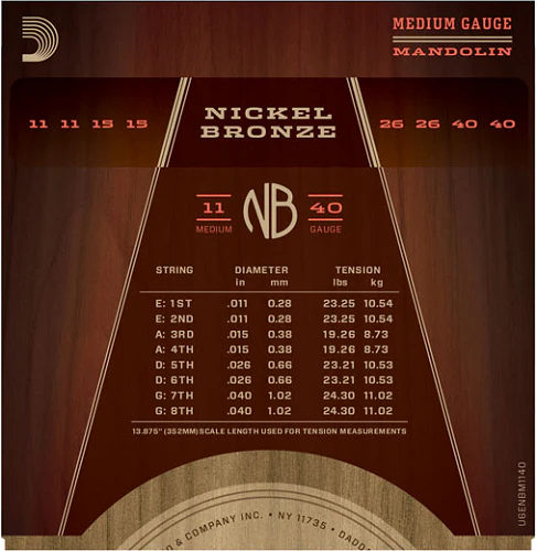 D'Addario Nickel Bronze, Medium, 11-40 Mandolin Strings - Image 3