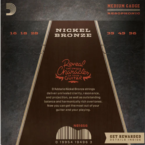 D'Addario Nickel Bronze, Resophonic 16-56 Acoustic Guitar Strings - Image 2