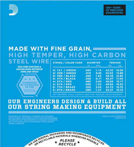 D'Addario Nickel Wound, 8-String, Light, Long Scale, 32-130 Bass Guitar Strings EXL170-8 - Image 3