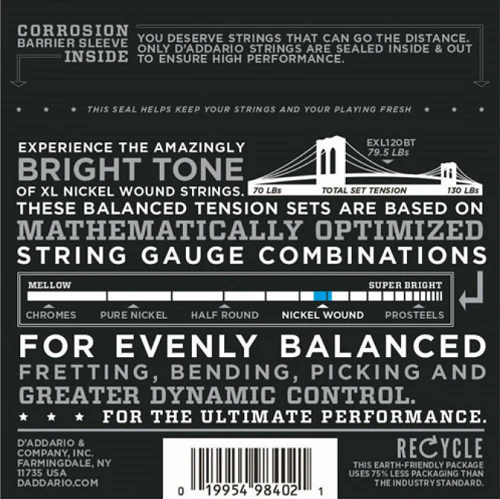 D'Addario Nickel Wound, Balanced Tension Super Light, 09-40 Electric Guitar Strings - EXL120BT - Image 2
