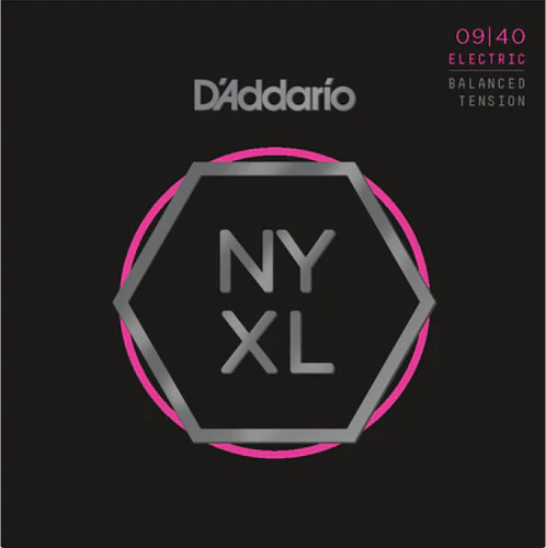 D'Addario Nickel Wound, Balanced TENSION, Super Light, 09-40 Electric Guitar Strings