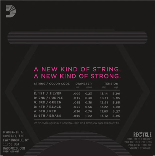 D'Addario Nickel Wound, Balanced TENSION, Super Light, 09-40 Electric Guitar Strings - Image 3