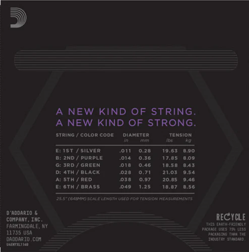 D'Addario  Nickel Wound, Medium, 11-49 Electric Guitar Strings - Image 3
