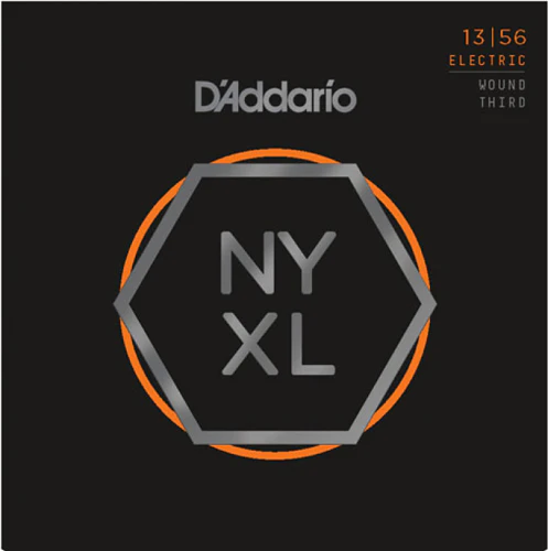 D'Addario Nickel Wound, Medium Wound 3RD, 13-56, Electic Guitar Strings NYXL1356W
