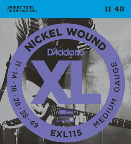 D'Addario Nickel Wound, Medium/Blues-Jazz Rock, 11-49 Electric Guitar Strings (25 Sets) EXL115-B25 - Image 2