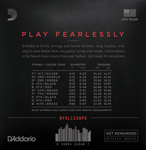 D'Addario Nickel Wound, Pedal STEEL, Custom Medium, 12-38 Electric Guitar Strings - Image 2
