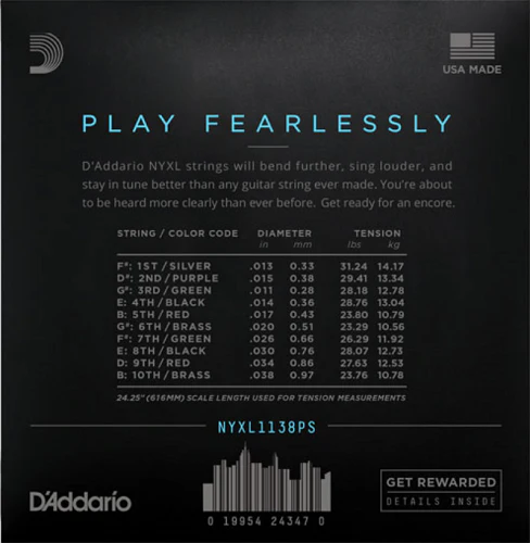 D'Addario Nickel Wound, Pedal STEEL, REGULAR-Light, 11-38 Electric Guitar Strings - Image 2
