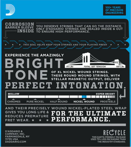 D'Addario Nickel Wound, Regular Light, 10-46 Electric Guitar Strings - EXL110 - Image 2