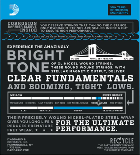 D'Addario Nickel Wound, Super Light, Long Scale, 40-95 Bass Guitar Strings - Image 2