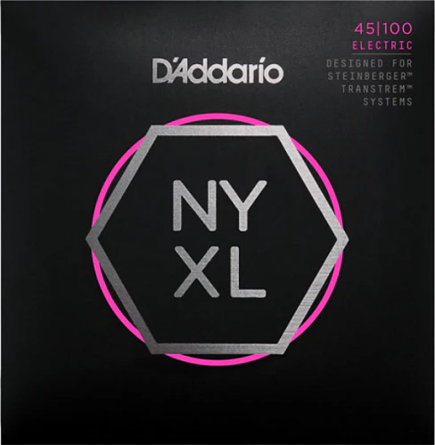 D'Addario NYXL Long Scale, Regular Light, Double Ball END, 45-100 Bass Guitar Strings