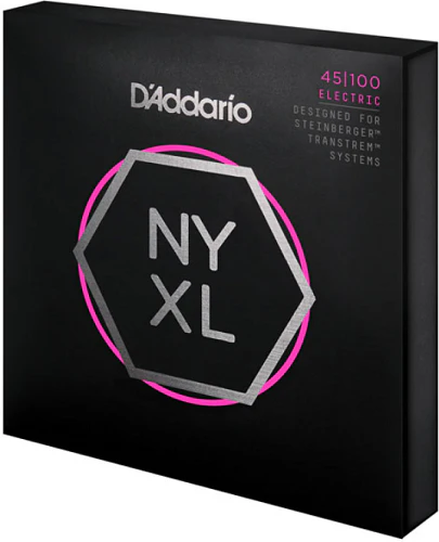 D'Addario NYXL Long Scale, Regular Light, Double Ball END, 45-100 Bass Guitar Strings - Image 3