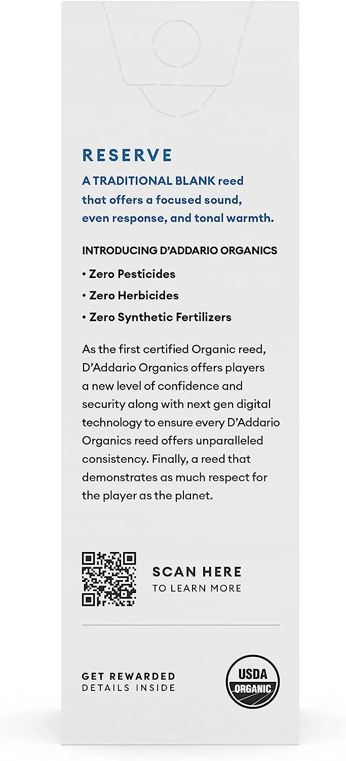 D'Addario Organic Reserve Bass Clarinet Reeds - 5 Per Box - Image 3