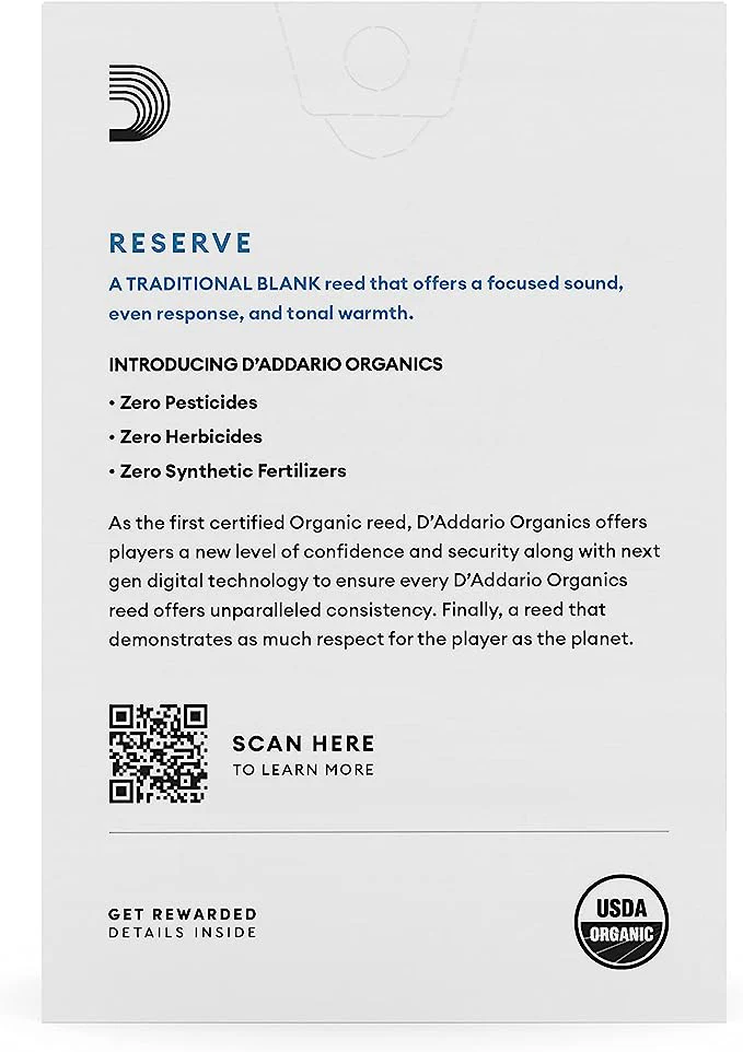 D'Addario Organic Reserve Bb Clarinet Reeds - 10 per Box - Image 3