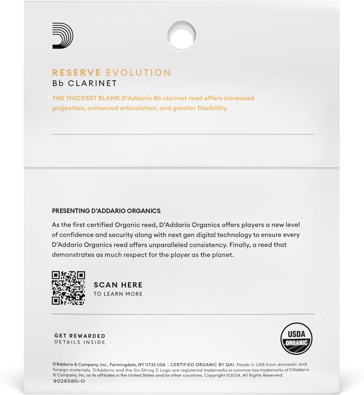 D'Addario Organic Reserve Evolution Bb Clarinet Reeds - 3 Pack - Image 2