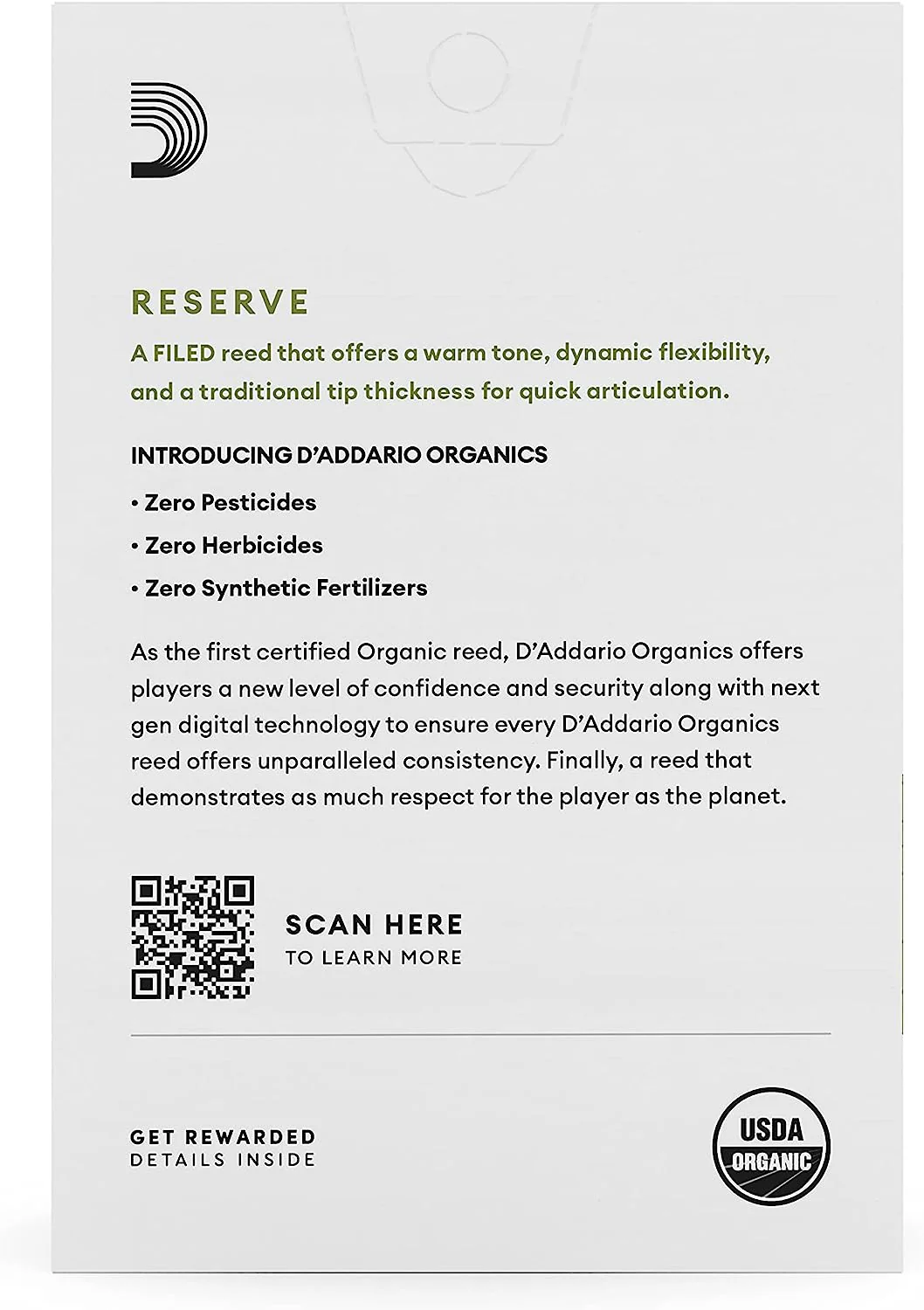 D'Addario Organic Reserve Soprano Saxophone Reeds - 10 Per Box - Image 3