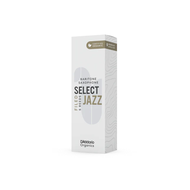 D'Addario Organic Select Jazz Filed Baritone Saxophone Reeds - 5 Per Box - Image 2