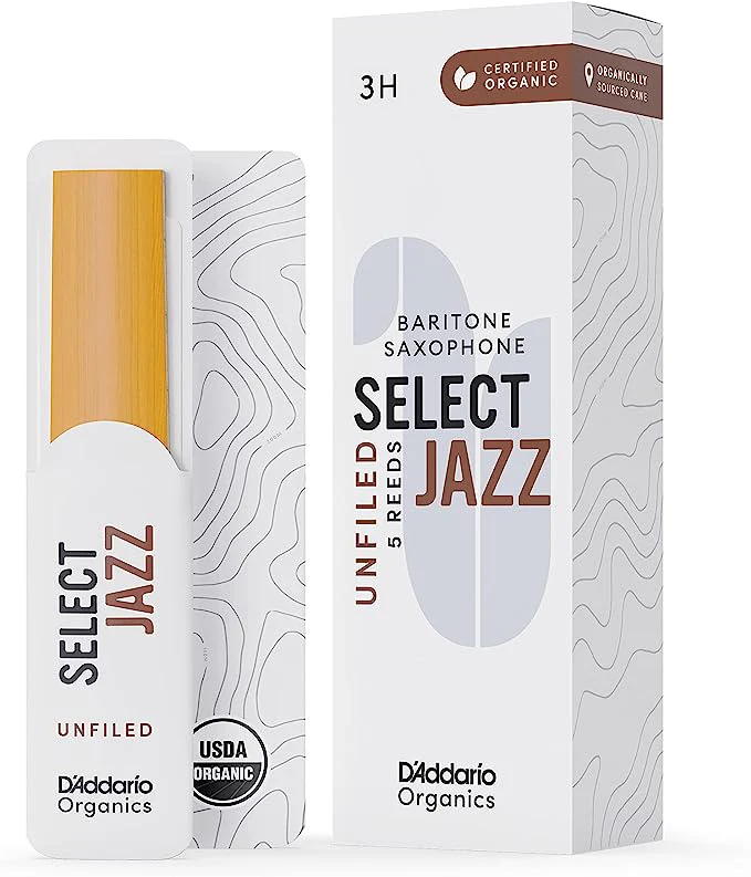 D'Addario Organic Select Jazz Unfiled Baritone Saxophone Reeds - 5 Per Box - Image 10