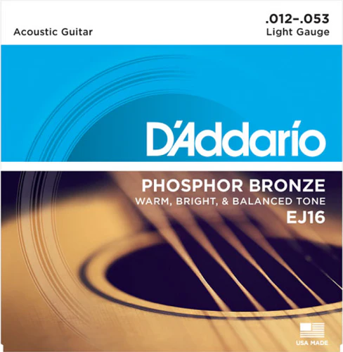 D'Addario Phosphor Bronze, Light, 12-53 Acoustic Guitar Strings (25-Sets) EJ16-B25 - Image 2