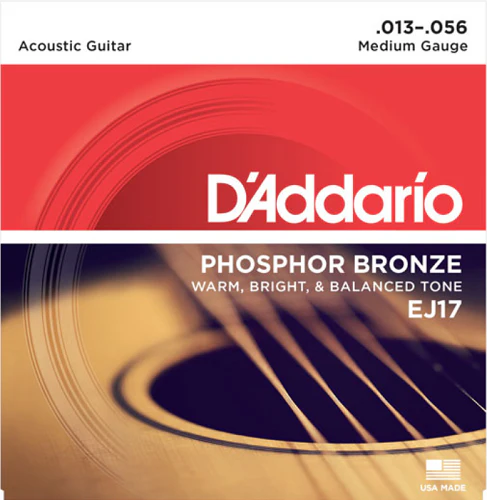 D'Addario Phosphor Bronze, Medium, 13-56 Acoustic Guitar Strings (25-Sets) EJ17-B25 - Image 2
