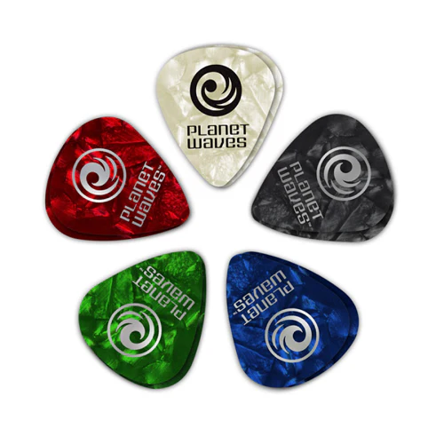 D'Addario Planet Assorted Pearl Celluloid Waves Guitar Pick - 10 Packs - Image 2
