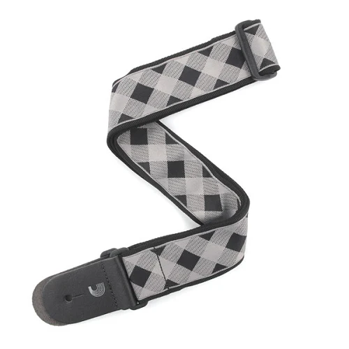 D'Addario Planet Waves Americana Woven Buffalo Check-Grey Guitar Strap