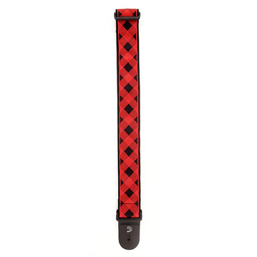 D'Addario Planet Waves Americana Woven Buffalo Check Red Guitar Strap - Image 3
