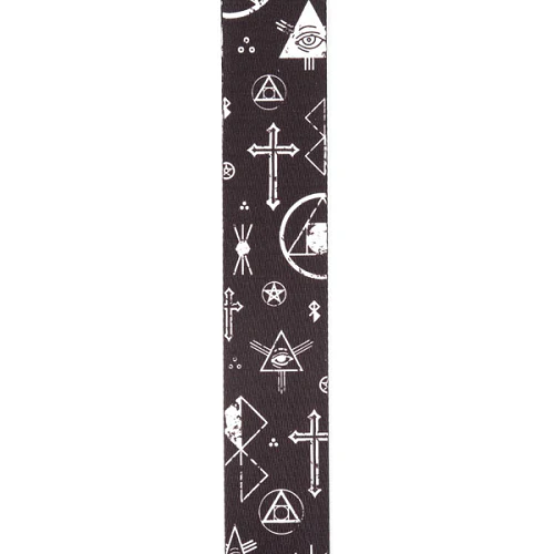 D'Addario Planet Waves Black and White Mixed Symbols Woven Guitar Strap - Image 2