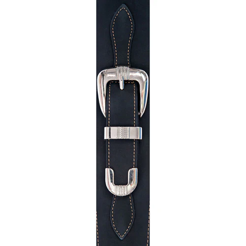 D'Addario Planet Waves Black Leather Strap W/ Belt Buckle - Image 2