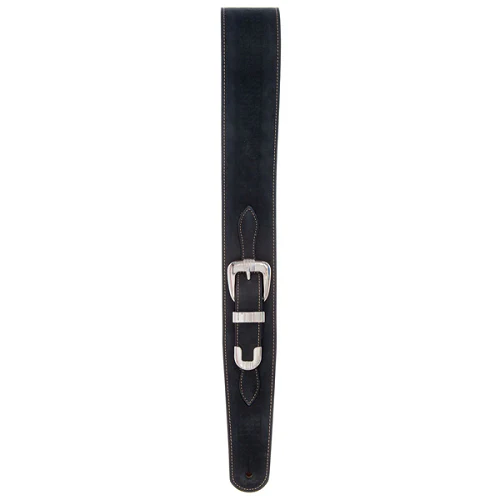 D'Addario Planet Waves Black Leather Strap W/ Belt Buckle - Image 3