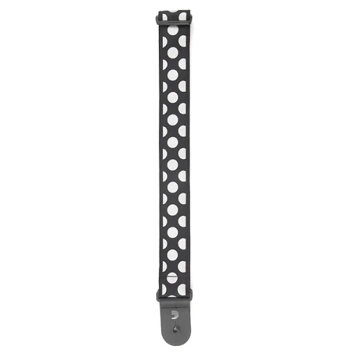 D'Addario Planet Waves Black W/ Silver Large Polka Dots Woven Guitar Strap - Image 2